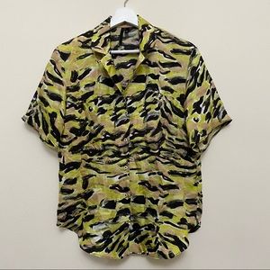 SOLD Topshop silk brushwork print shirt